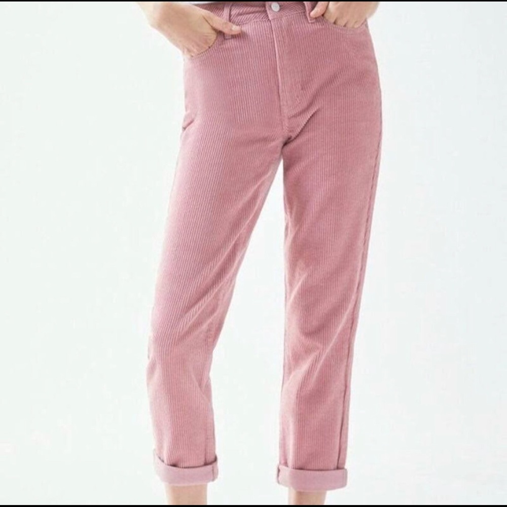 PacSun Women's Pink Corduroy Mom Jeans